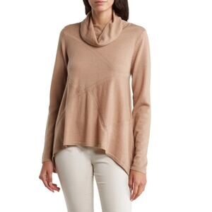 Donna Karan New York Womens M Asymmetric Cowl Neck Wool Blend Sweater NEW